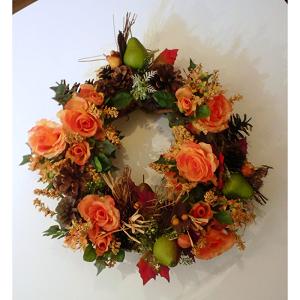 北川里佳氏 制作 アートフラワーリース(サンプル) - artificial-flower wreath(sample)