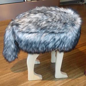 アニマルスツールLサイズ[ウルフグレーミックス] - animal stool L-size[Wolf gray mix]