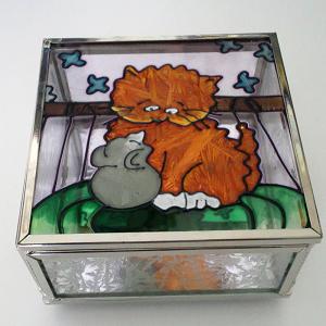 プリズム味岡株式会社 制作 ジュエリーボックス「ネコとネズミ」 - jewellery box cat mouse