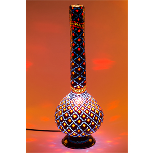 エジプト(SKYLIGHT) アラビアモザイクロングネックヴァースタイプフロアーランプ「ダブルスパイラル」 - authentic Arabian mosaic longneck vase type floor lamp double spiral