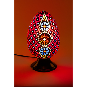 エジプト(SKYLIGHT) アラビアモザイクミディアムエッグタイプテーブルランプ「クレスト」 - authentic Arabian mosaic medium egg type table lamp crest
