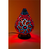エジプト(SKYLIGHT) アラビアモザイクミディアムオニオンタイプテーブルランプ「ロータス」 - authentic Arabian mosaic medium onion type table lamp lotus