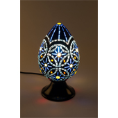 エジプト(SKYLIGHT) アラビアモザイクスモールエッグタイプテーブルランプ「インターレースドサークル」 - authentic Arabian mosaic small egg type table lamp interlaced circles