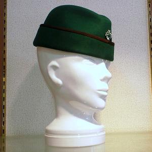 徳田和久氏(帽子) 制作/山口理氏(ハットピン) 制作 空軍士官帽(緑瑪瑙/シルバーハットピン付) - felt airforce officer hat with a green-agate/silver hatpin