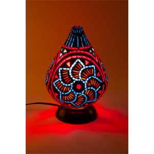 エジプト(SKYLIGHT) アラビアモザイクミディアムオニオンタイプテーブルランプ「ロータス」 - authentic Arabian mosaic medium onion type table lamp lotus