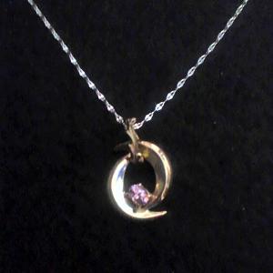 ピンクターフェアイト双月ペンダントトップ(k18ホワイトゴールド) - pink-taaffeite double-crescent pendant-top (18white-gold)